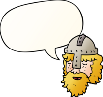 cartoon viking face with speech bubble in smooth gradient style png