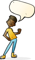 cartoon celebrating man with speech bubble png