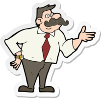 sticker of a cartoon mustache man png