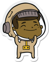 sticker of a happy cartoon astronaut png