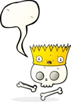 drawn speech bubble cartoon magic crown on old skull png