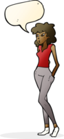 cartoon pretty woman  with speech bubble png