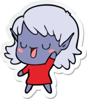 sticker of a cartoon elf girl png