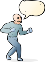 Cartoon viktorianischer Boxer mit Sprechblase png