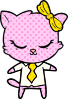 cute cartoon business cat with bow png