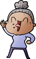 cartoon happy old woman png