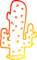 warm helling lijn tekening van een tekenfilm cactus png