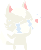 flat color style cartoon crying wolf png