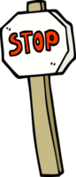 hand drawn doodle style cartoon stop sign png