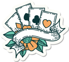 sticker of tattoo in traditional style of cards and banner png