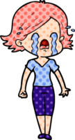 cartoon woman crying png