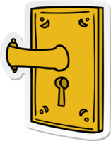 hand drawn sticker cartoon doodle of a door handle png