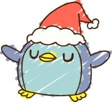 desenho de giz de pinguim de natal png