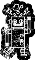 malfunctioning robot distressed icon symbol png