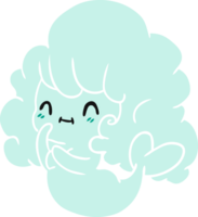 cartone animato illustrazione kawaii carino fantasma sirena png