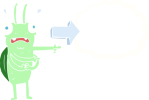 flat color illustration of bug pointing png