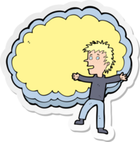 sticker of a cartoon man with text space cloud png