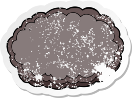 retro distressed sticker of a cartoon rain cloud png