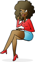 cartoon office woman sitting png