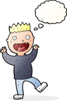 cartoon crazy happy man with thought bubble png