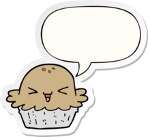 cute cartoon pie with speech bubble sticker png