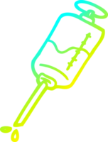 cold gradient line drawing of a cartoon injection png