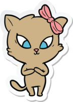 sticker of a cartoon cat png