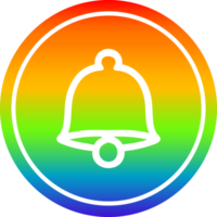 vecchio campana circolare icona con arcobaleno pendenza finire png