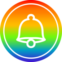 vieux cloche circulaire icône avec arc en ciel pente terminer png