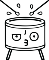 line drawing cartoon of a drum png