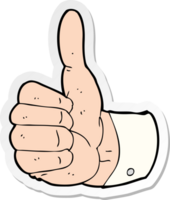 sticker of a cartoon thumbs up symbol png