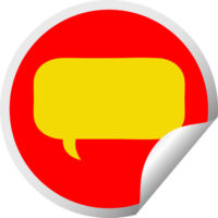 circular peeling sticker cartoon of a speech bubble png