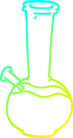 cold gradient line drawing of a cartoon bong png