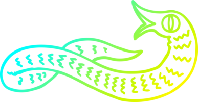 cold gradient line drawing of a cartoon medieval snake png