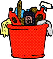 cartoon doodle house cleaning products png