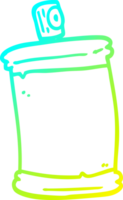 cold gradient line drawing of a cartoon spray can png