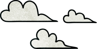 retro grunge texture cartoon of a cloud png