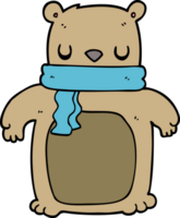 cartoon bear with scarf png