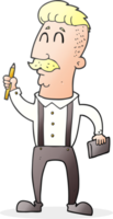 drawn cartoon man with notebook png