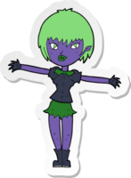 sticker of a cartoon vampire girl png