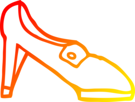 warm gradient line drawing of a cartoon shoe png
