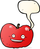 Cartoon-Apfel mit Sprechblase png
