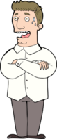 cartoon nervous man sweating png