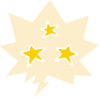tecknad serie stjärnor med Tal bubbla i retro stil png