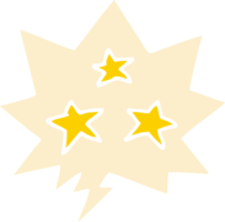 desenho animado estrelas com discurso bolha dentro retro estilo png