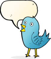 pájaro azul de dibujos animados con burbujas de discurso png