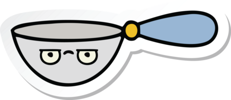 sticker of a cute cartoon measuring spoon png