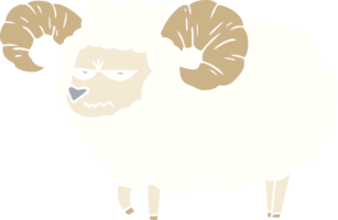 flat color style cartoon angry ram png