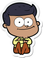 sticker of a cartoon happy man png