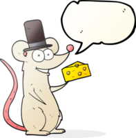 drawn speech bubble cartoon mouse with cheese png